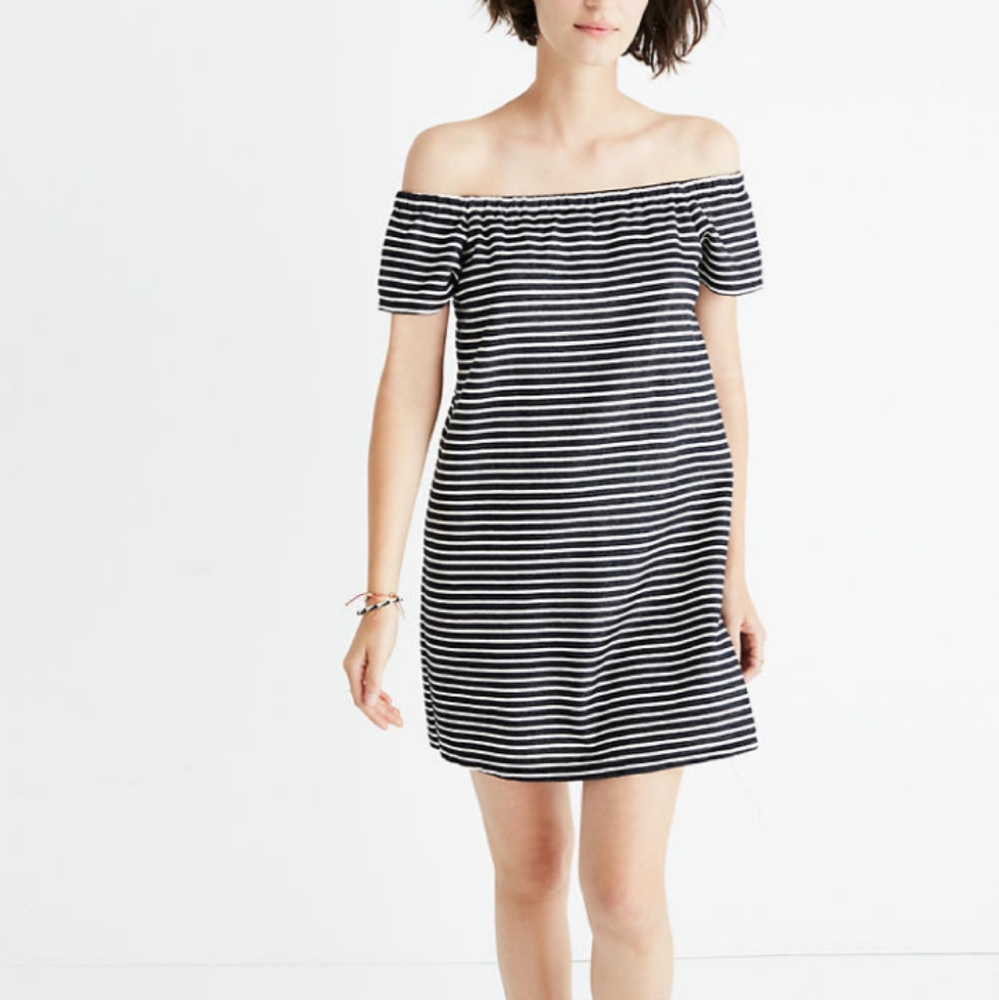 Madewell Striped Melody Off-the-shoulder Dress